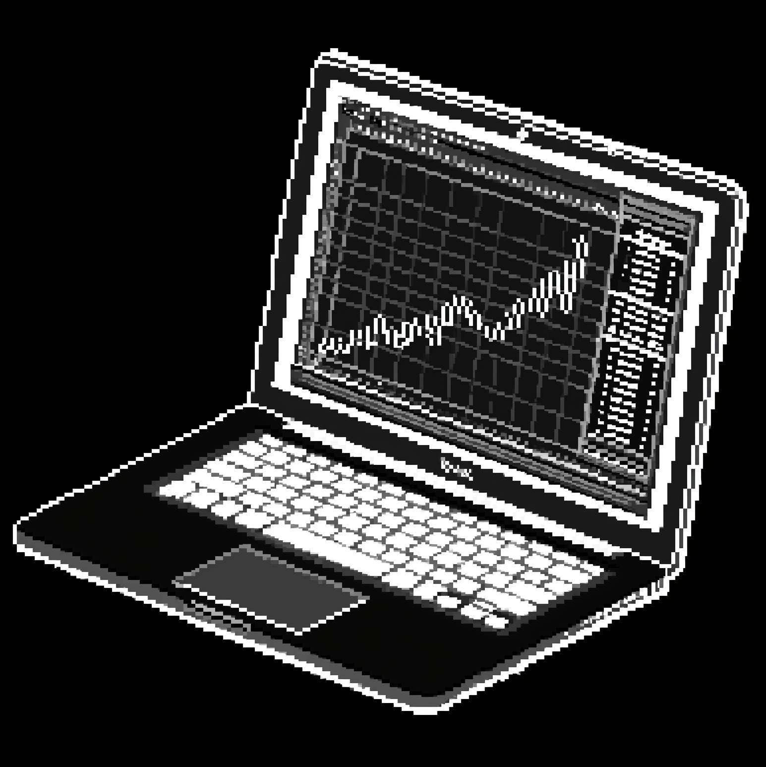 A laptop showing a price chart